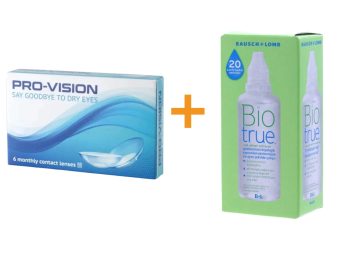 Pro-Vision (6 stk), Monatskontaktlinsen + Biotrue (60 ml)